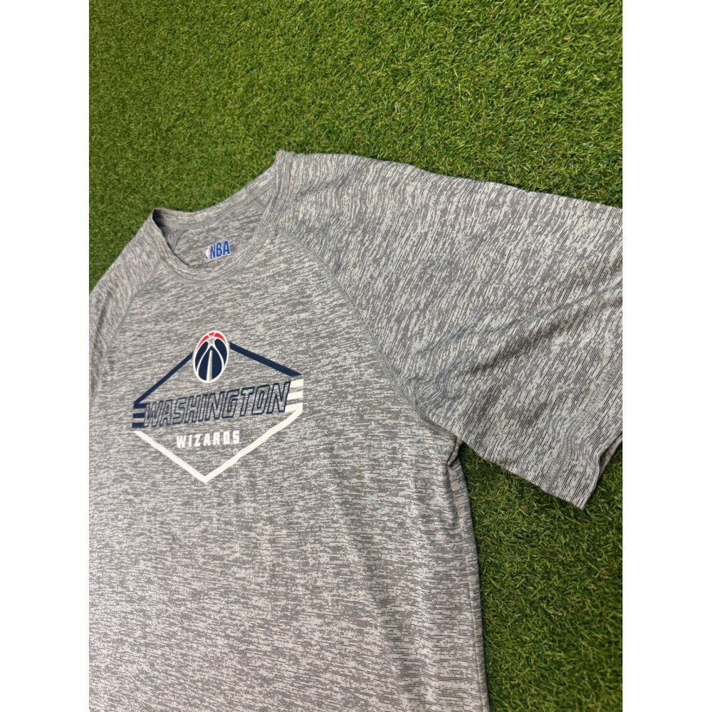 NBA Washington Wizards Mens Large Gray Space Dye Graphic T-Shirt Raglan Sleeve - Picture 2 of 7